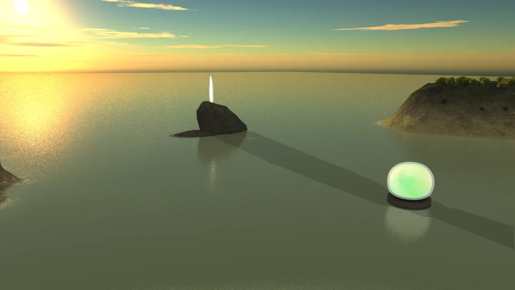 Rendering of Sun Pillar and Moon Stone on winter solstice