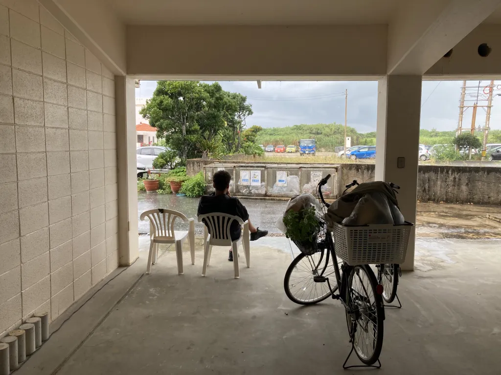 Moving apartments by bike amidst a typhoon