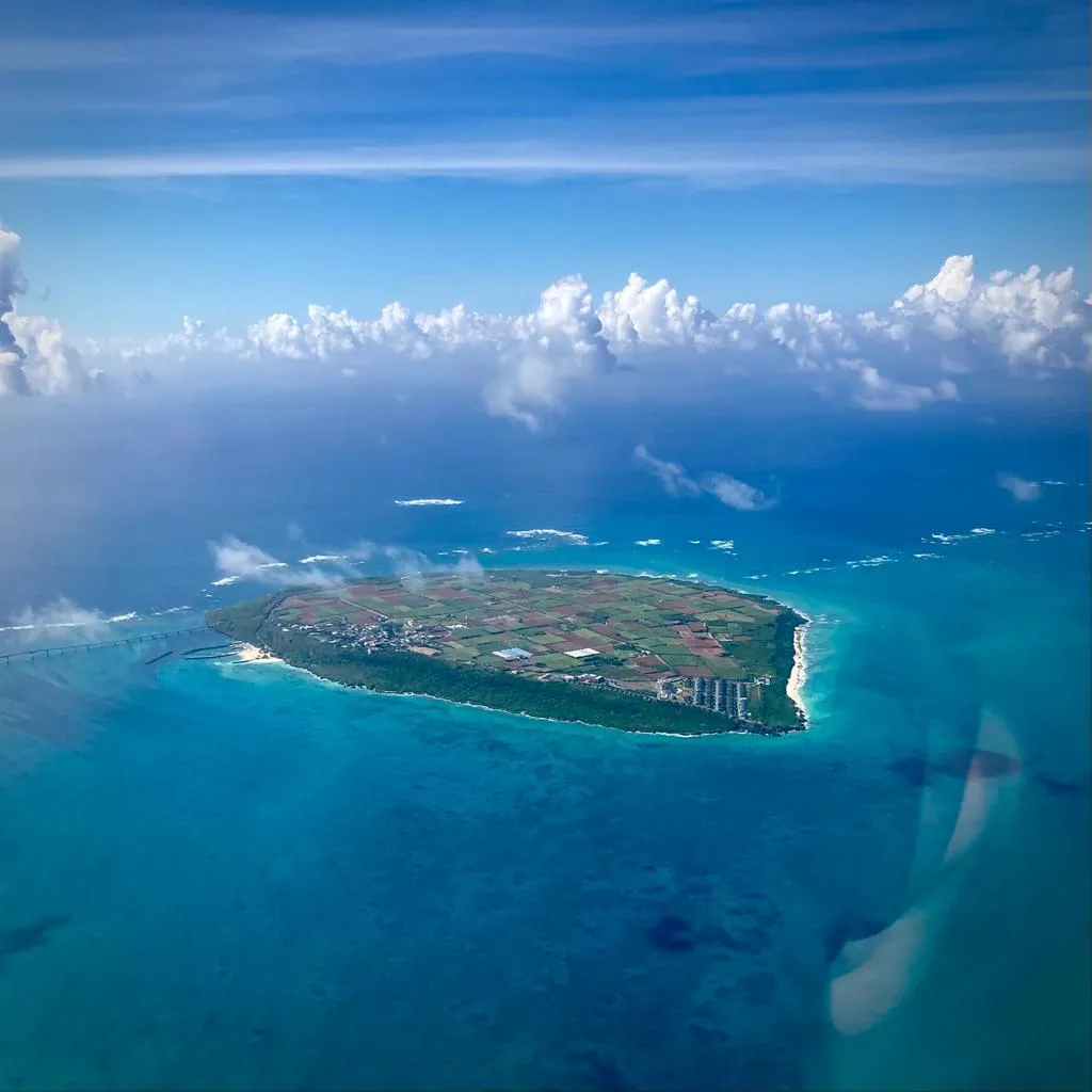 Aerial view of Tarama Island
